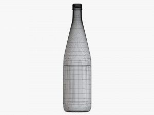 Mineral water in glass bottle mock up Modelo 3D