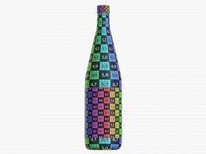 Mineral water in glass bottle mock up Modelo 3D
