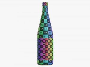 Mineral water in glass bottle mock up 3D Model
