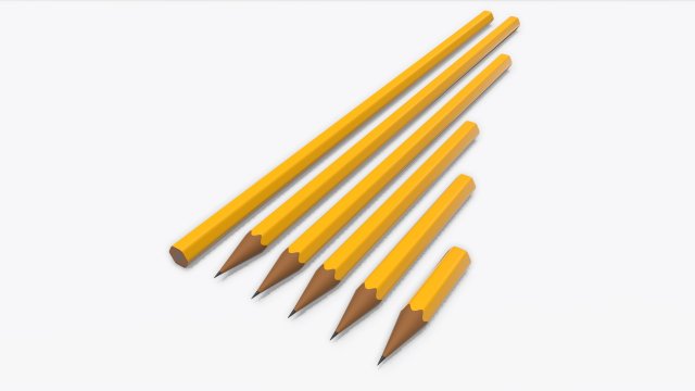 Pencils various sizes Modelo 3D .c4d .max .obj .3ds .fbx .stl .blend 