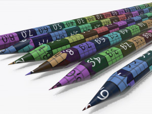 Pencils various sizes Modelo 3D