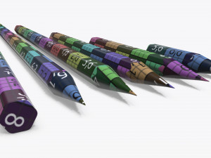 Pencils various sizes Modelo 3D