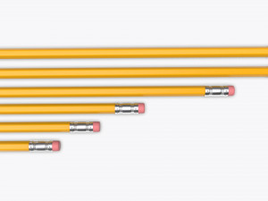 Pencils with rubber various sizes Modèle 3D