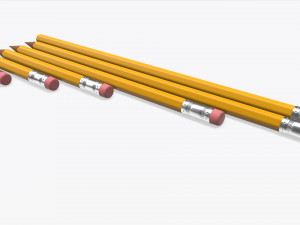 Pencils with rubber various sizes Modèle 3D