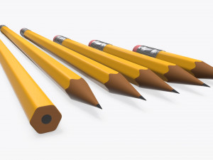 Pencils with rubber various sizes Modèle 3D