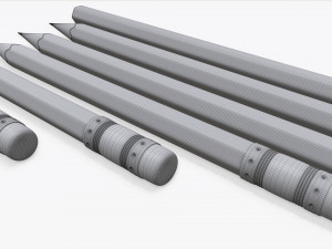 Pencils with rubber various sizes Modèle 3D