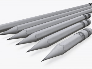 Pencils with rubber various sizes Modèle 3D