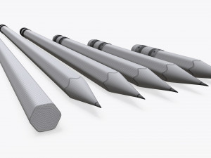 Pencils with rubber various sizes Modèle 3D