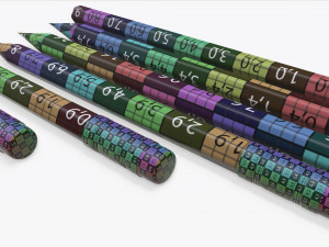 Pencils with rubber various sizes Modèle 3D