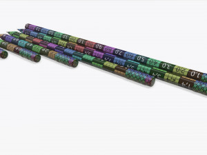 Pencils with rubber various sizes Modèle 3D