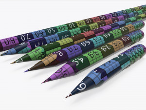 Pencils with rubber various sizes Modèle 3D