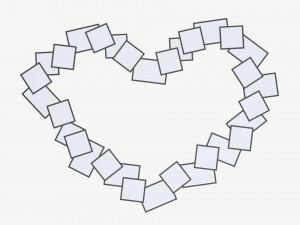 Photos on ground heart shape 3D Model