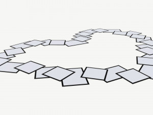 Photos on ground heart shape 3D Model