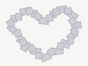 Photos on ground heart shape 3D Model