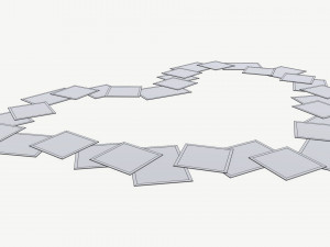 Photos on ground heart shape 3D Model