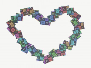 Photos on ground heart shape 3D Model