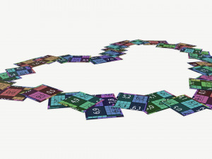 Photos on ground heart shape 3D Model
