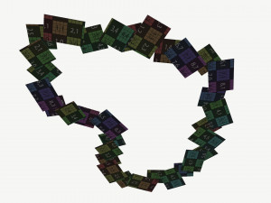 Photos on ground heart shape 3D Model