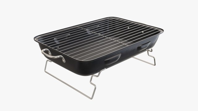 Portable charcoal steel grill bbq Modelo 3D .c4d .max .obj .3ds .fbx .stl .blend 