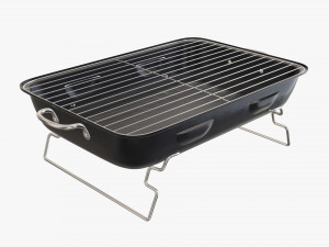 Portable charcoal steel grill bbq 3D Model