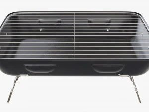 Barbacoa port&aacute;til con parrilla de acero al carb&oacute;n Modelo 3D