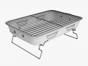 Portable charcoal steel grill bbq Modelo 3D