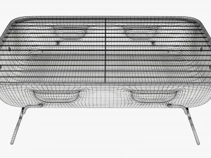 Barbacoa port&aacute;til con parrilla de acero al carb&oacute;n Modelo 3D