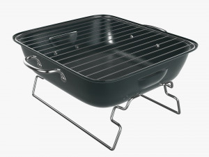 Portable charcoal steel grill bbq small 3D Model