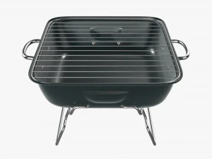 Portable charcoal steel grill bbq small 3D Model