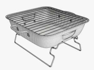 Portable charcoal steel grill bbq small Modelo 3D