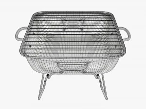 Portable charcoal steel grill bbq small 3D Model