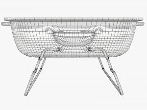 Portable charcoal steel grill bbq small 3D Model