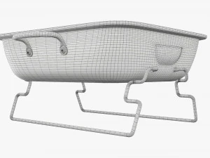 Portable charcoal steel grill bbq small 3D Model