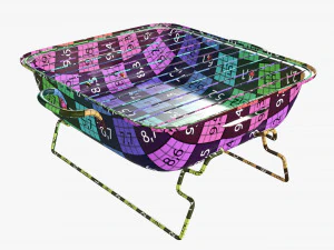 Portable charcoal steel grill bbq small 3D Model