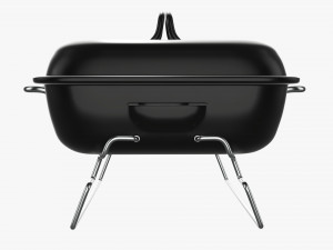 Portable charcoal steel grill bbq small with cap 3D Model