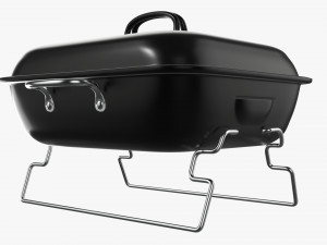 Portable charcoal steel grill bbq small with cap 3D Model