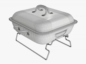 Portable charcoal steel grill bbq small with cap 3D Model