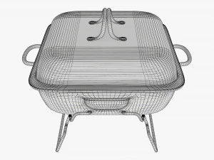 Portable charcoal steel grill bbq small with cap 3D Model