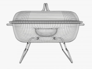 Portable charcoal steel grill bbq small with cap 3D Model
