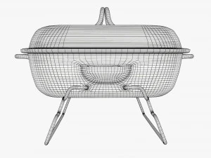 Portable charcoal steel grill bbq small with cap 3D Model