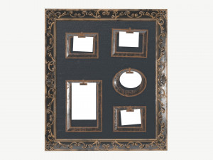 Wall frame decoration with photo frames 3D Model
