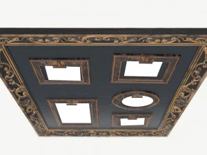 Wall frame decoration with photo frames 3D Model
