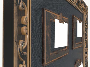 Wall frame decoration with photo frames 3D Model