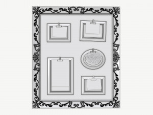 Wall frame decoration with photo frames Modelo 3D