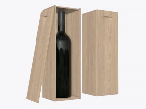 Wine bottle with wooden box Modelo 3D