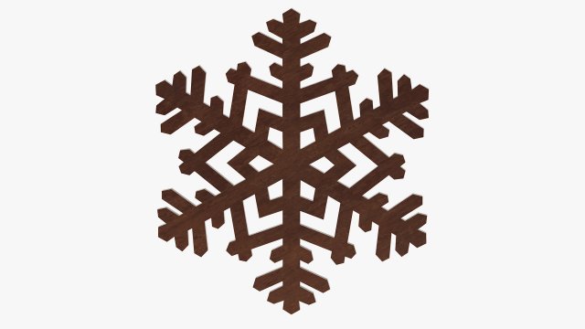 Wooden Snowflake 3D 模型 .c4d .max .obj .3ds .fbx .stl .blend 