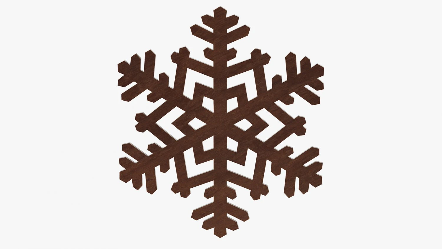 Wooden Snowflake 3D Model .c4d .max .obj .3ds .fbx .stl .blend