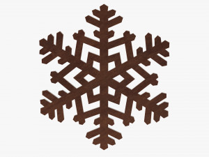 Wooden Snowflake 3D मॉडल