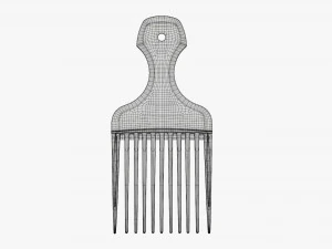 Afro pick hair comb hairdresser 3D Model