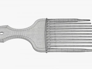 Afro pick hair comb hairdresser 3D Model
